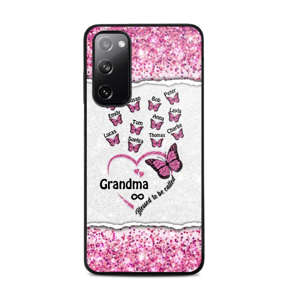 Personalized Blessed To Be Called Grandma Nana Mommy Butterfly Kid Name 3D Printed Phonecase 22NOV-HQ04