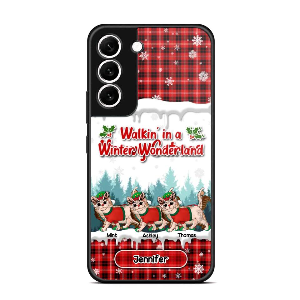 Personalized Walkin' In A Winter Wonderland Meowy Catmas Cat Lovers Caro Snow 3D Printed Phonecase 22NOV-DT04