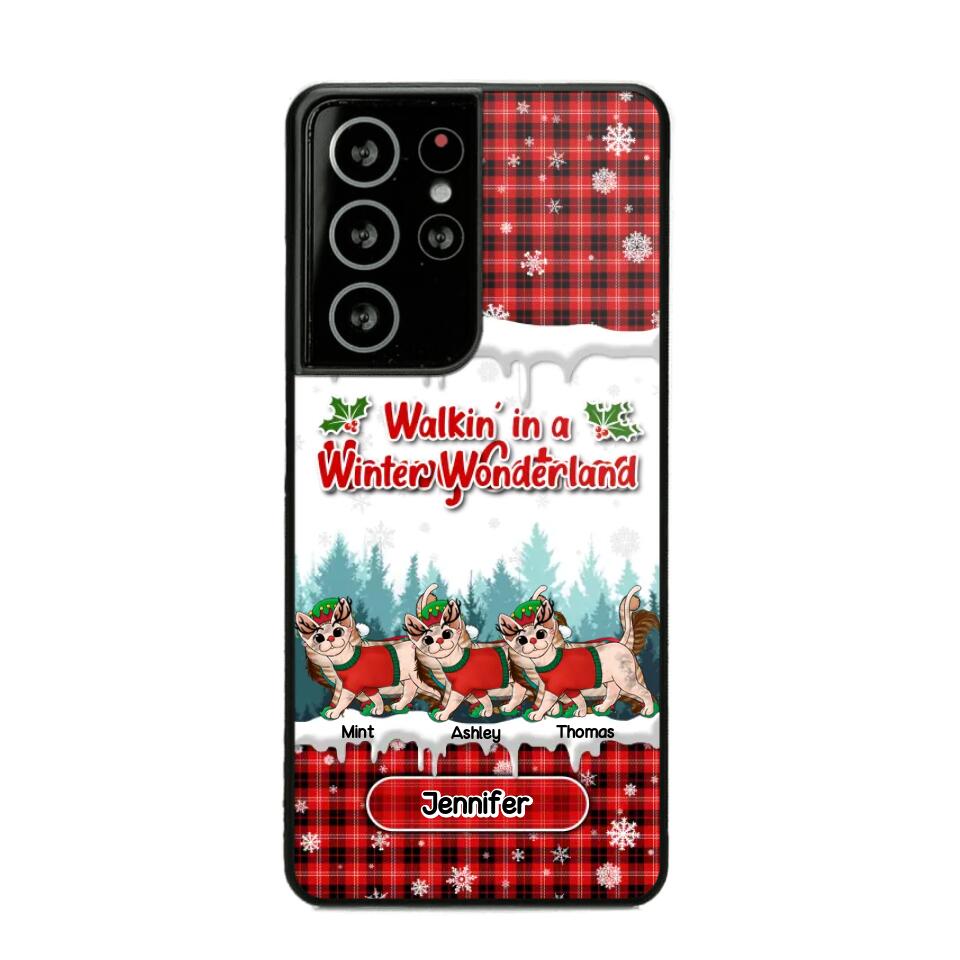 Personalized Walkin' In A Winter Wonderland Meowy Catmas Cat Lovers Caro Snow 3D Printed Phonecase 22NOV-DT04