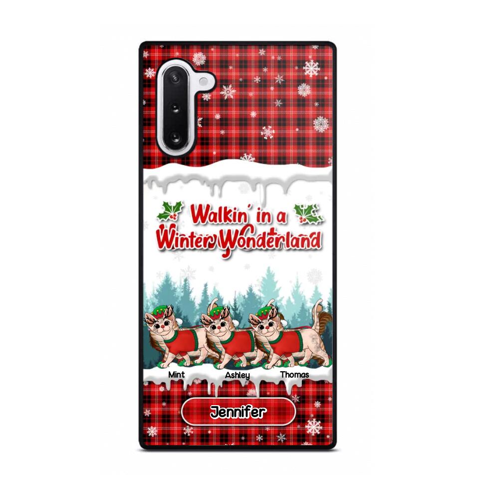 Personalized Walkin' In A Winter Wonderland Meowy Catmas Cat Lovers Caro Snow 3D Printed Phonecase 22NOV-DT04