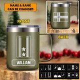 Personalized Norwegian Veteran/Soldier Laser Handle Cup Printed 22NOV-HY08