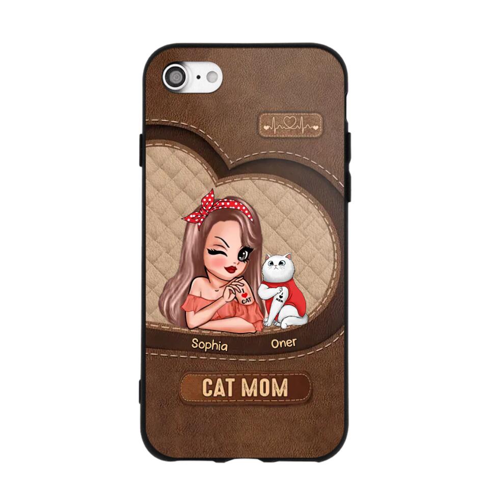 Personalized Cat Mom I Love Cat 3D Printed Phonecase 22NOV-HQ08