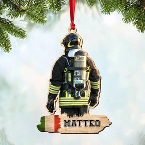 Personalized Italian Firefighter Wood Ornament Printed 22NOV-HQ08