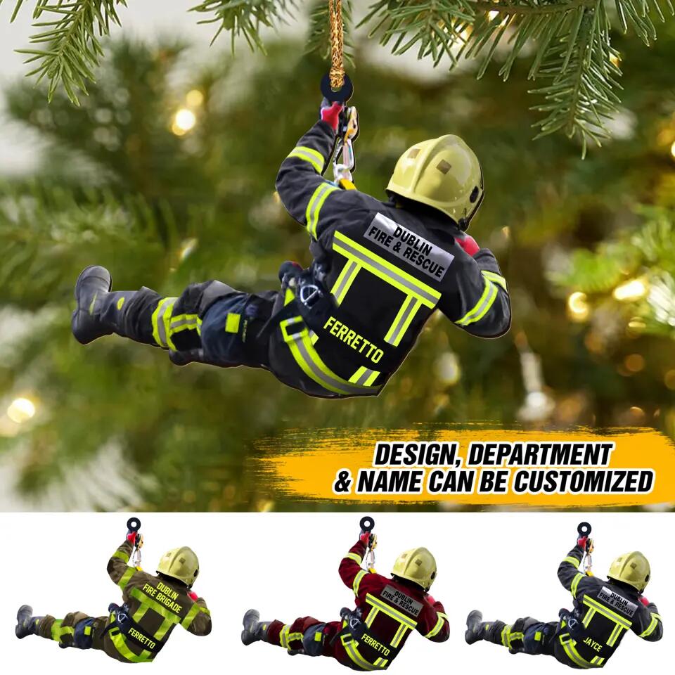 Personalized Irish Firefighter Wood Ornament Printed 22NOV-HQ08