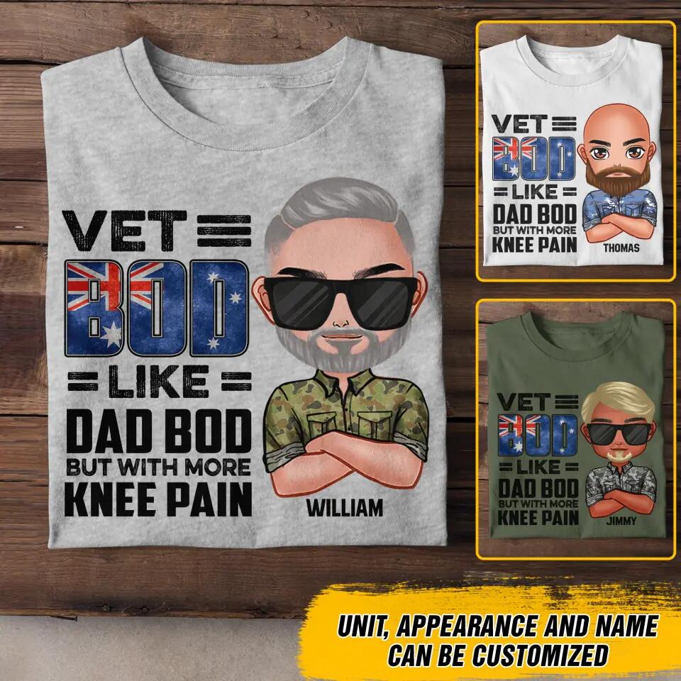 Personalized Vet Australian Bod Like Dad Bod But With More Knee Pain Tshirt Printed NOV22-DT09