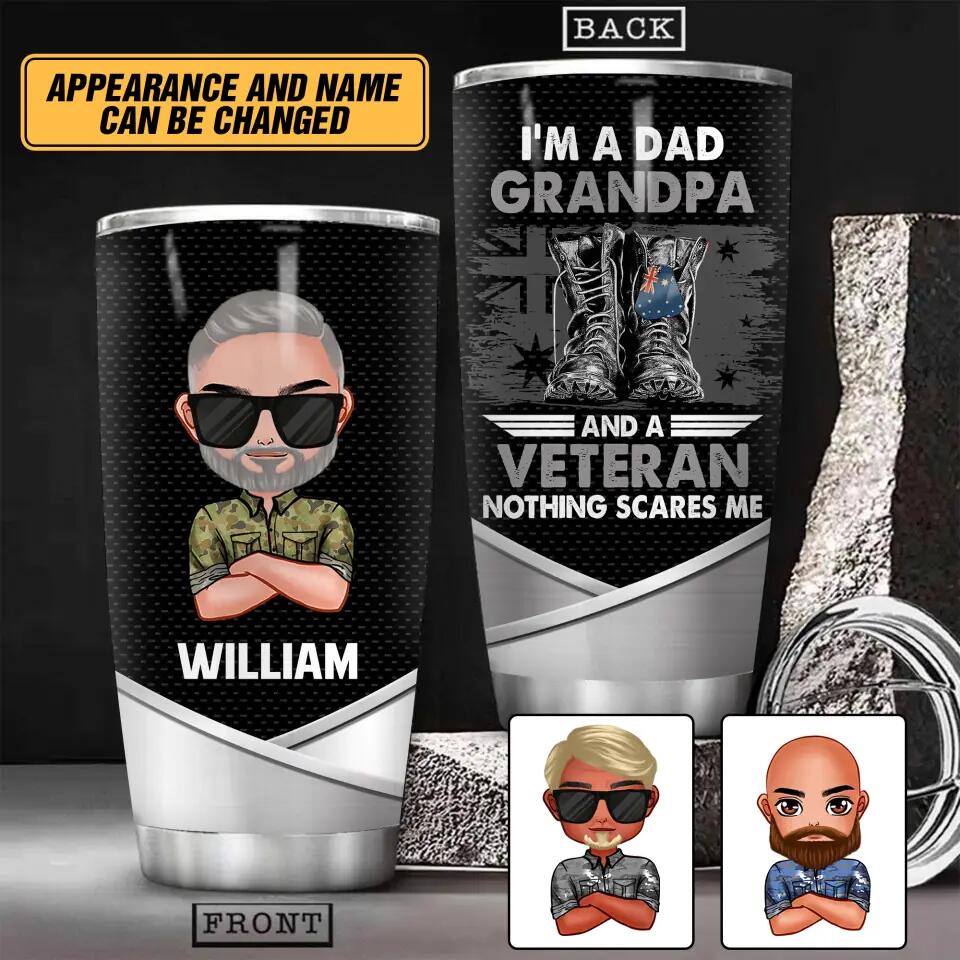 Personalized I Am An Austrian Dad Grandpa And A Veteran Tumbler Printed 22NOV-HY10