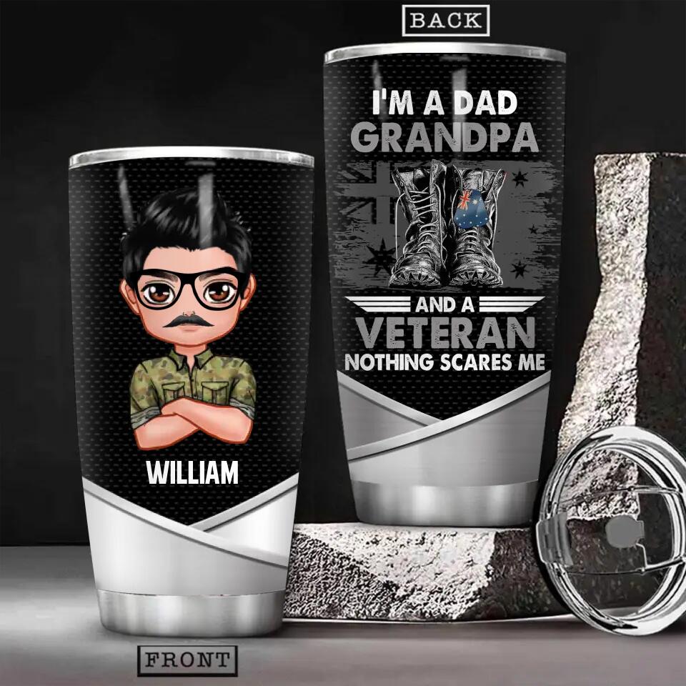 Personalized I Am An Austrian Dad Grandpa And A Veteran Tumbler Printed 22NOV-HY10