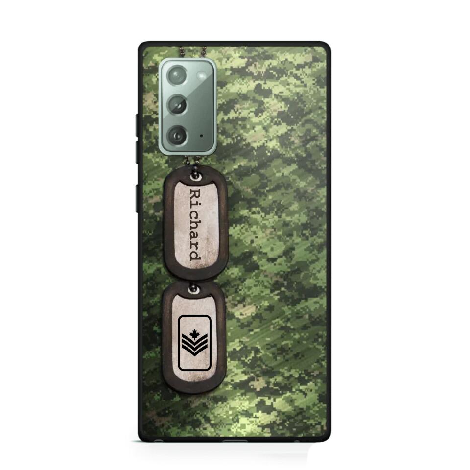 Personalized Canadian Solider/ Veteran Camo Rank 3D Printed Phonecase 22NOV-DT11