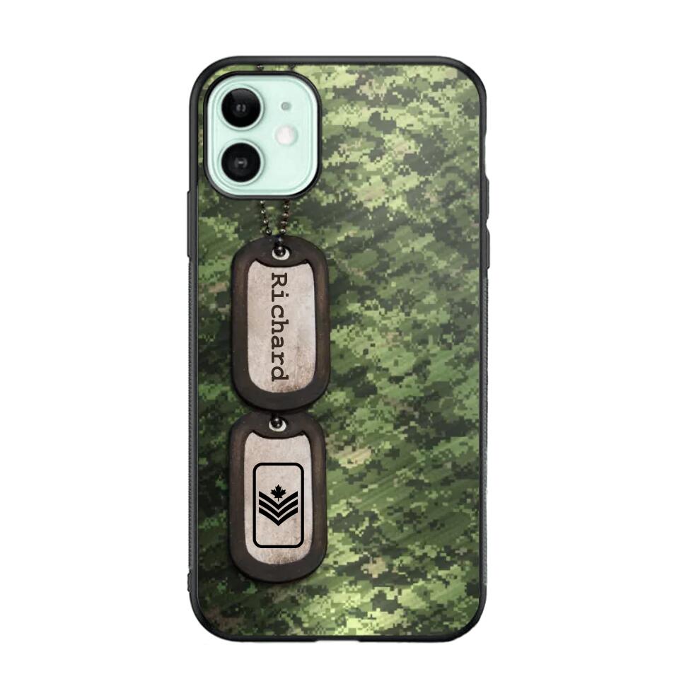 Personalized Canadian Solider/ Veteran Camo Rank 3D Printed Phonecase 22NOV-DT11