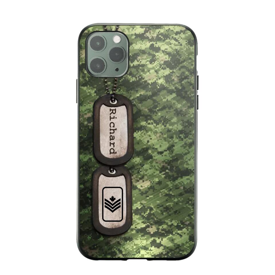 Personalized Canadian Solider/ Veteran Camo Rank 3D Printed Phonecase 22NOV-DT11