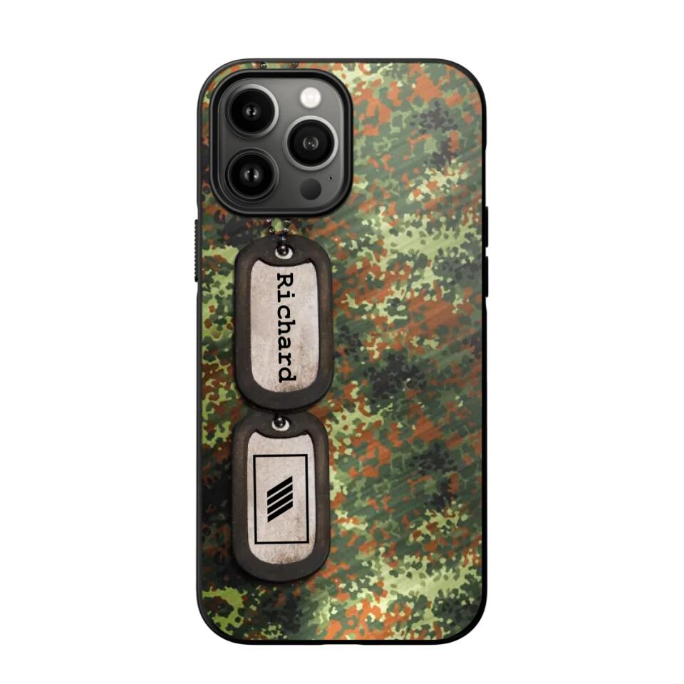 Personalized German Solider/ Veteran Camo Rank 3D Printed Phonecase 22NOV-DT11