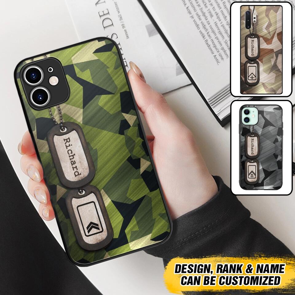 Personalized Sweden Solider/ Veteran Camo Rank 3D Printed Phonecase 22NOV-DT11