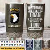 Personalized US Veteran It's Not That I Can And Others Can't  Division Name Tumbler Printed QTHQ1211