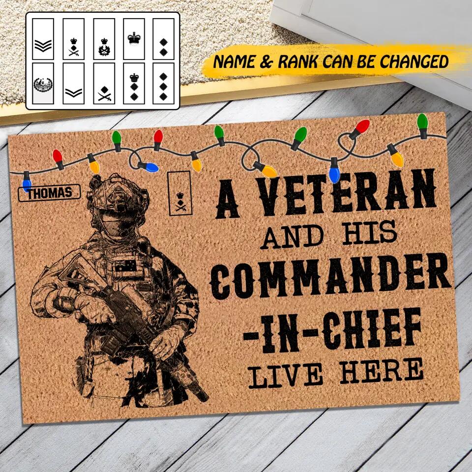 Personalized An Australian Veteran And His Commander  Live Here Doormat 22NOV-HY15