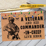 Personalized An UK Veteran And His Commander  Live Here Doormat 22NOV-HY15