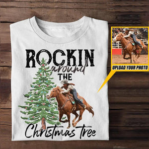 Personalized Horse lover Rockin Around The Christmas Tree Tshirt Printed QTHQ15