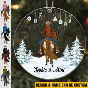 Personalized Horse Riding Christmas Ornament Printed 22NOV-HQ15