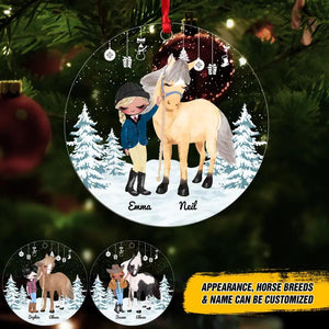 Personalized Horse Girl Christmas Acrylic/Plastic Ornament Printed 22NOV-DT16