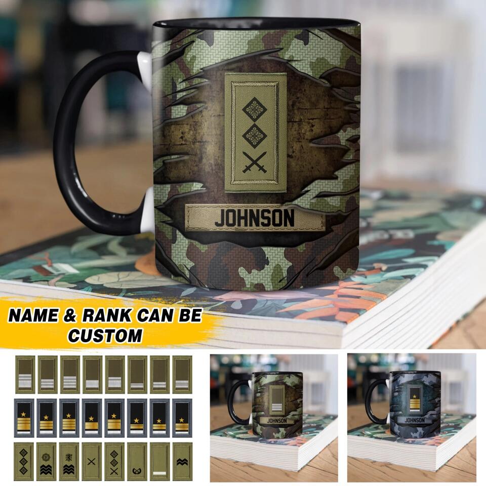 Personalized Irish Solider/ Veteran Rank Camo Ceramics Mug 22NOV-HQ16