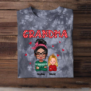 Personalized Grandma Kid Printed Tie Dye Tshirts 22NOV-HQ16