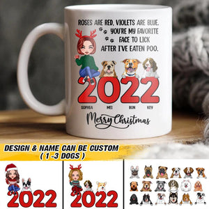 Personalized Woman's Love Dogs Christmas 2022 Printed Accent Mug 22NOV-HQ18