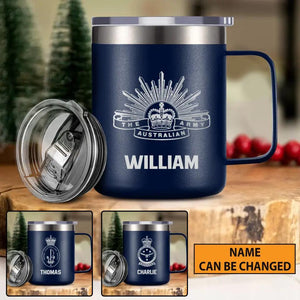 Personalized Australian Solider/ Veteran With Your Unit Logo Laser Handle Cup Printed 22NOV-HY21