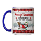 Personalized Merry Christmas Human Servant Your Tiny Furry Overlords Cat Printed Accent Mug 22NOV-DT22