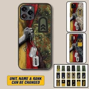 Personalized German Solider/ Veteran Camo Rank 3D Printed Phonecase 22NOV-DY25