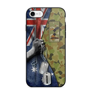 Personalized Australian Solider/ Veteran Camo Rank 3D Printed Phonecase 22NOV-DY25