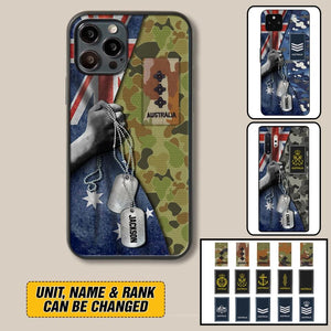 Personalized Australian Solider/ Veteran Camo Rank 3D Printed Phonecase 22NOV-DY25