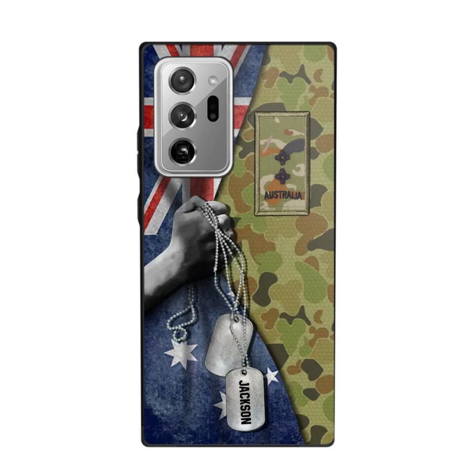 Personalized Australian Solider/ Veteran Camo Rank 3D Printed Phonecase 22NOV-DY25