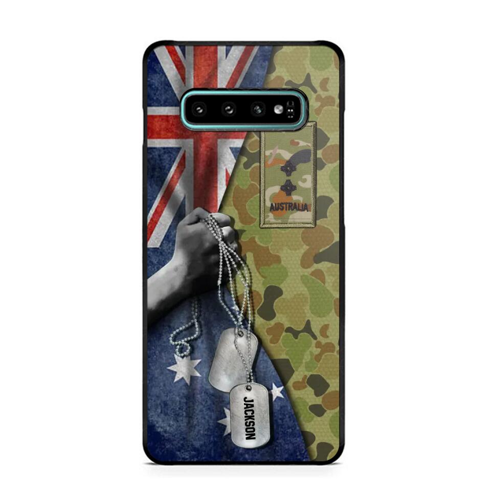 Personalized Australian Solider/ Veteran Camo Rank 3D Printed Phonecase 22NOV-DY25