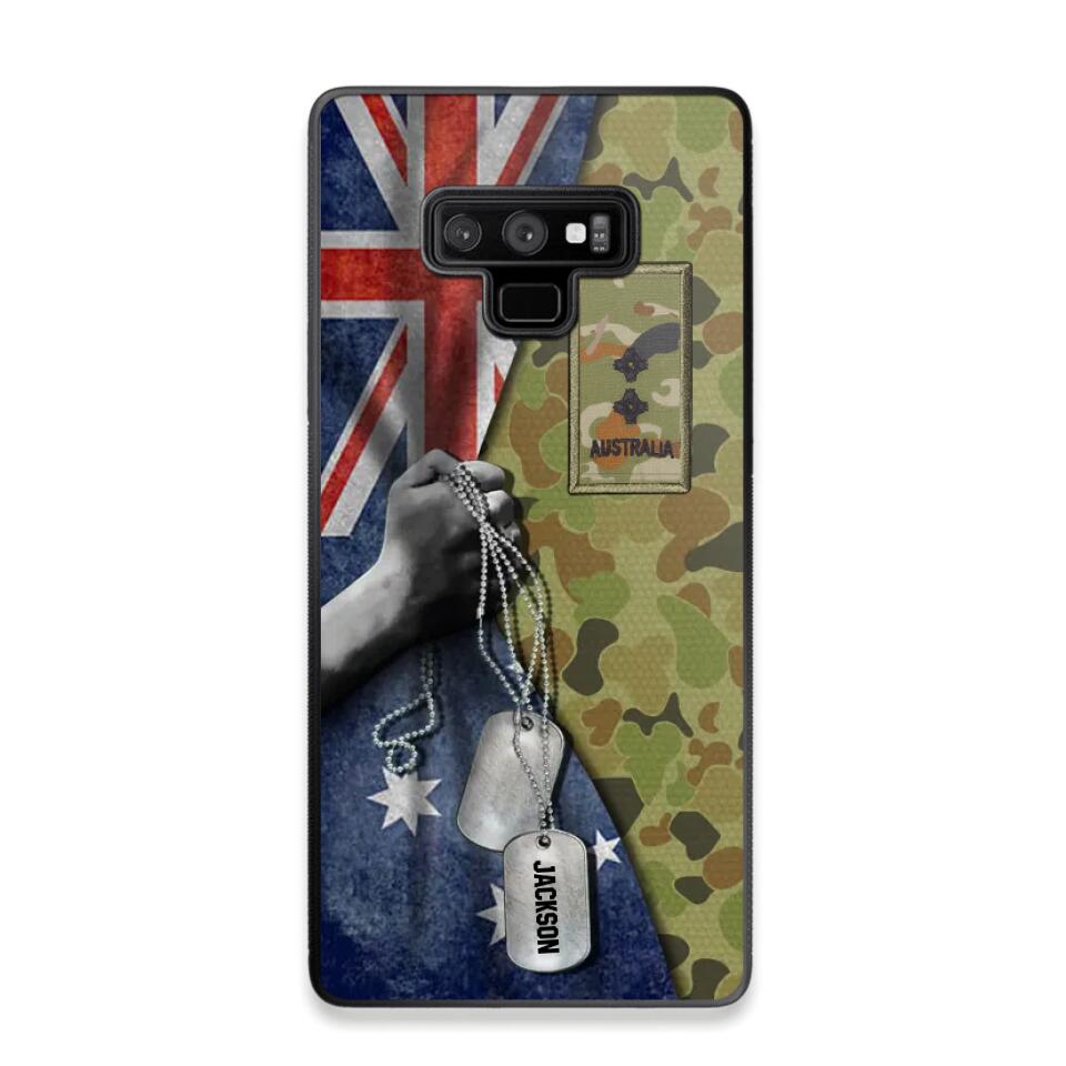 Personalized Australian Solider/ Veteran Camo Rank 3D Printed Phonecase 22NOV-DY25