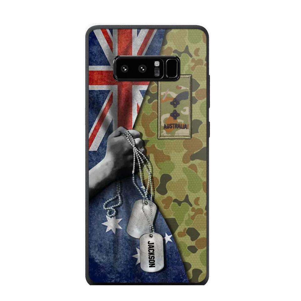 Personalized Australian Solider/ Veteran Camo Rank 3D Printed Phonecase 22NOV-DY25