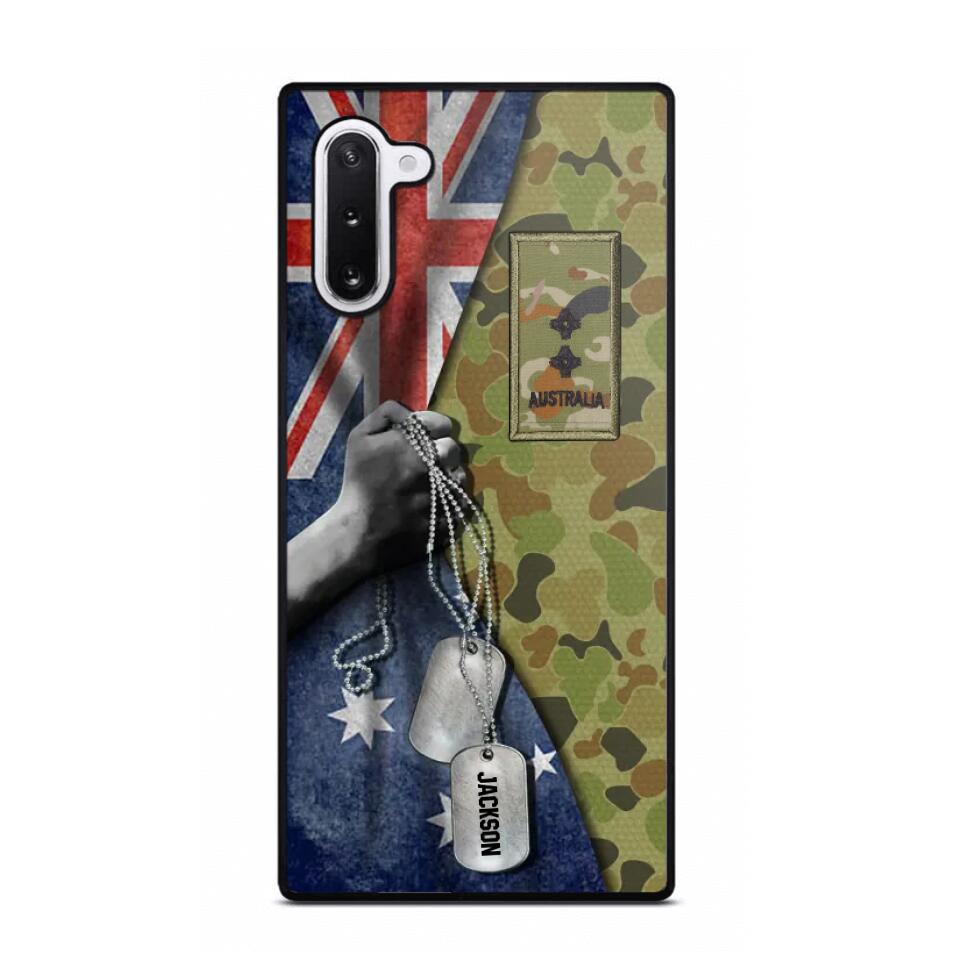 Personalized Australian Solider/ Veteran Camo Rank 3D Printed Phonecase 22NOV-DY25