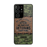 Personalized Canadian Solider/ Veteran We Owe Illegals Nothing We Owe Our Veterans Camo Phonecase 3D Printed 22NOV-HY29