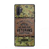 Personalized Australian Solider/ Veteran We Owe Illegals Nothing We Owe Our Veterans Camo Phonecase 3D Printed 22NOV-HY29