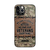 Personalized UK Solider/ Veteran We Owe Illegals Nothing We Owe Our Veterans Camo Phonecase 3D Printed 22NOV-HY29