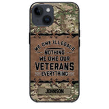 Personalized UK Solider/ Veteran We Owe Illegals Nothing We Owe Our Veterans Camo Phonecase 3D Printed 22NOV-HY29