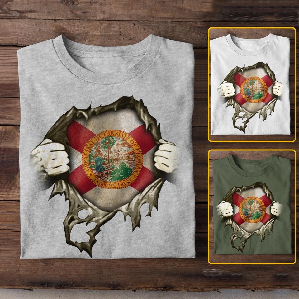 Personalized Florida State Tshirt Printed QTDT3011