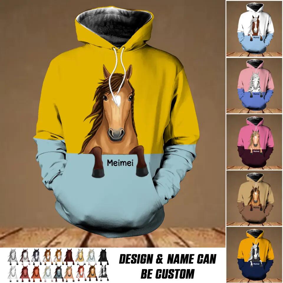 Personalized Horse Lovers Mixed 3D Hoodie Printed QTHQ0112