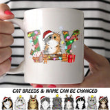 Personalized Joy Cat Christmas Mug Printed QTDT0212