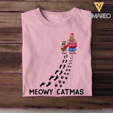 Personalized Meowy Catmas Woman Love Cat Christmas Tshirt Printed 22DEC-HQ02