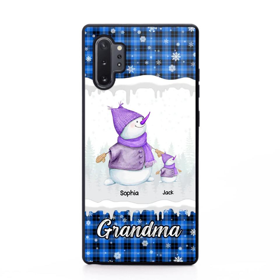 Personalized Snowman Grandma & Kid Name Christmas Phonecase 3D Printed 22DEC-HQ06