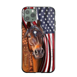 Personalized Horse Lovers Us Flag Phonecase 3D Printed 22DEC-HQ07