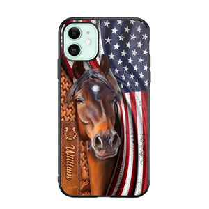 Personalized Horse Lovers Us Flag Phonecase 3D Printed 22DEC-HQ07