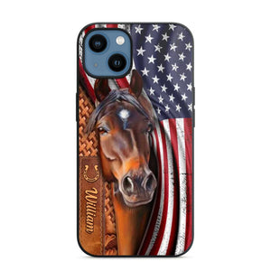 Personalized Horse Lovers Us Flag Phonecase 3D Printed 22DEC-HQ07