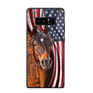 Personalized Horse Lovers Us Flag Phonecase 3D Printed 22DEC-HQ07