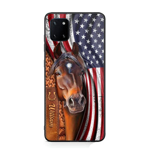 Personalized Horse Lovers Us Flag Phonecase 3D Printed 22DEC-HQ07