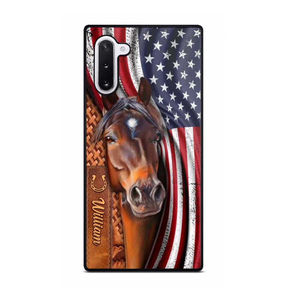 Personalized Horse Lovers Us Flag Phonecase 3D Printed 22DEC-HQ07